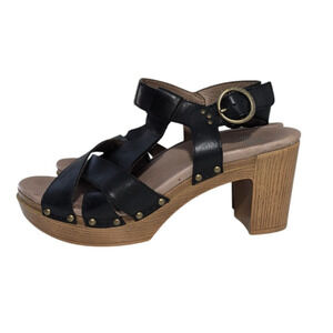 Dansko Daniela Black Leather Slingback Sandals Size 40 US 10 10.5 3106021400